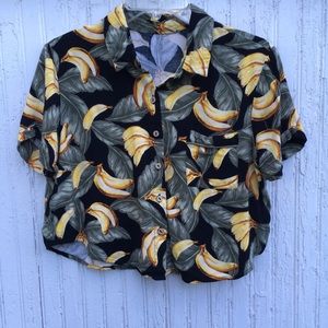 Cropped Banana Button Up